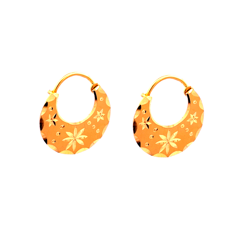 22k Gold Hoop Earrings - Diameter 20 mm