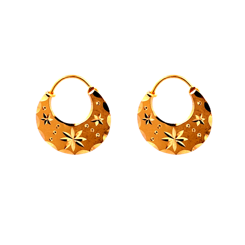 22k Gold Hoop Earrings - Diameter 20 mm