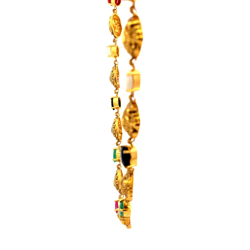 Traditional Elegance - Gold Gemstone Necklace