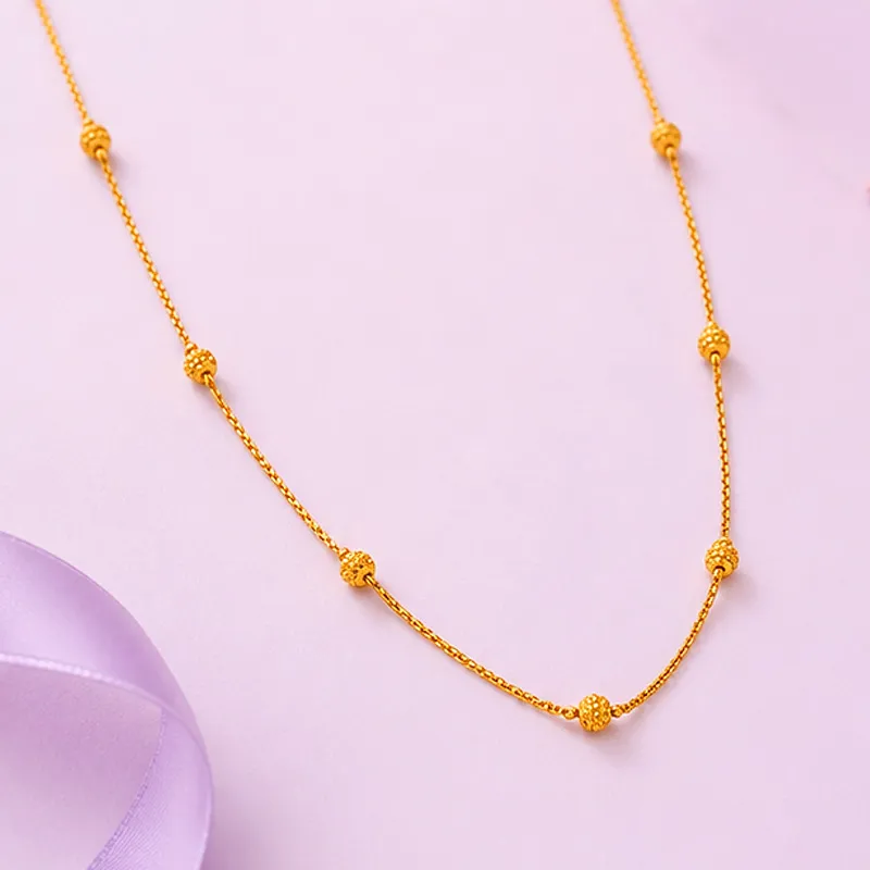 Elegant 22k Yellow Gold Fancy Chain with length 16 inch