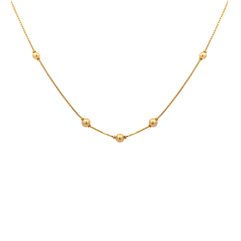Elegant 22K Gold Beaded Necklace