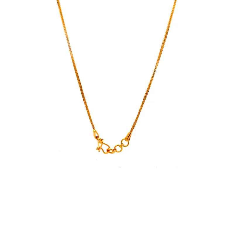 Elegant 22k two tone gold fancy chain with intricate design for versatile wear