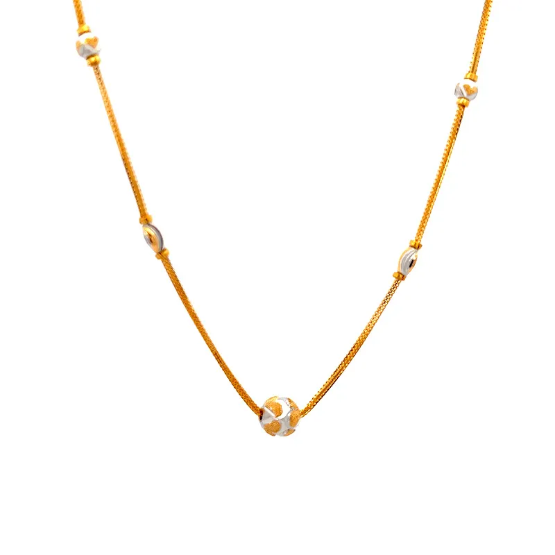 Elegant 22k two tone gold fancy chain with intricate design for versatile wear