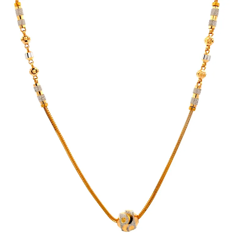 Elegant 22k Two Tone Gold Fancy Chain with Nice Sheen and Classic Appeal