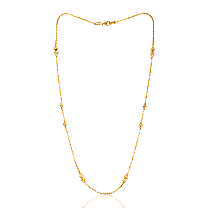22K Yellow Gold Simple ball Chain