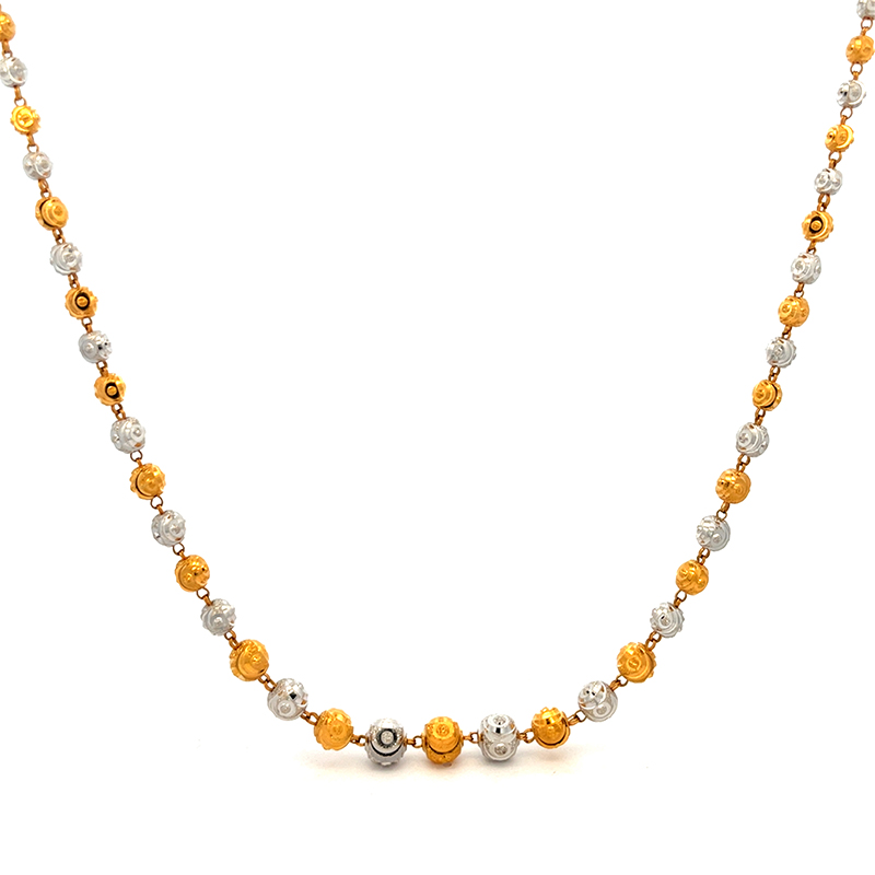 22K Two Tone Gold Fancy Chain 25.5 inch