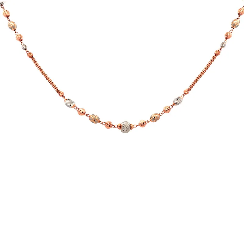 18K Rose Gold Elongated Link Chain Necklace