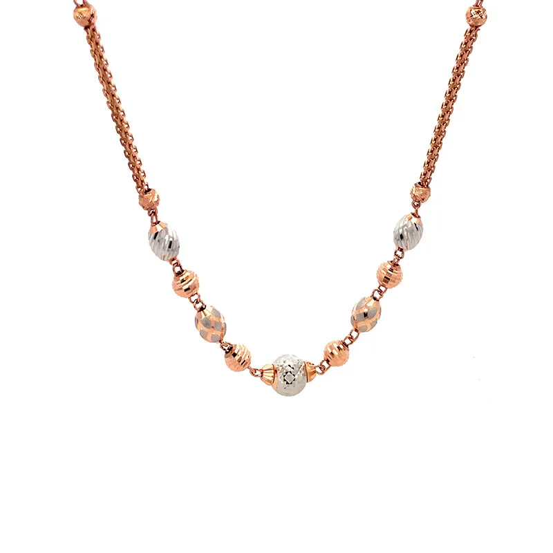 18K Rose Gold Elongated Link Chain Necklace