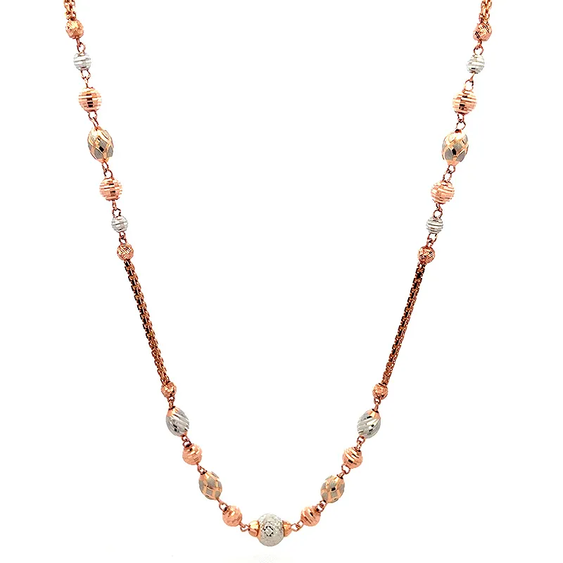 18K Rose Gold Elongated Link Chain Necklace