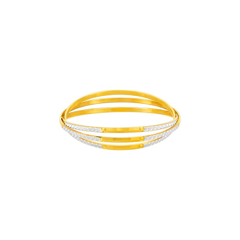 22k Two-Toned Overlapping Bangle