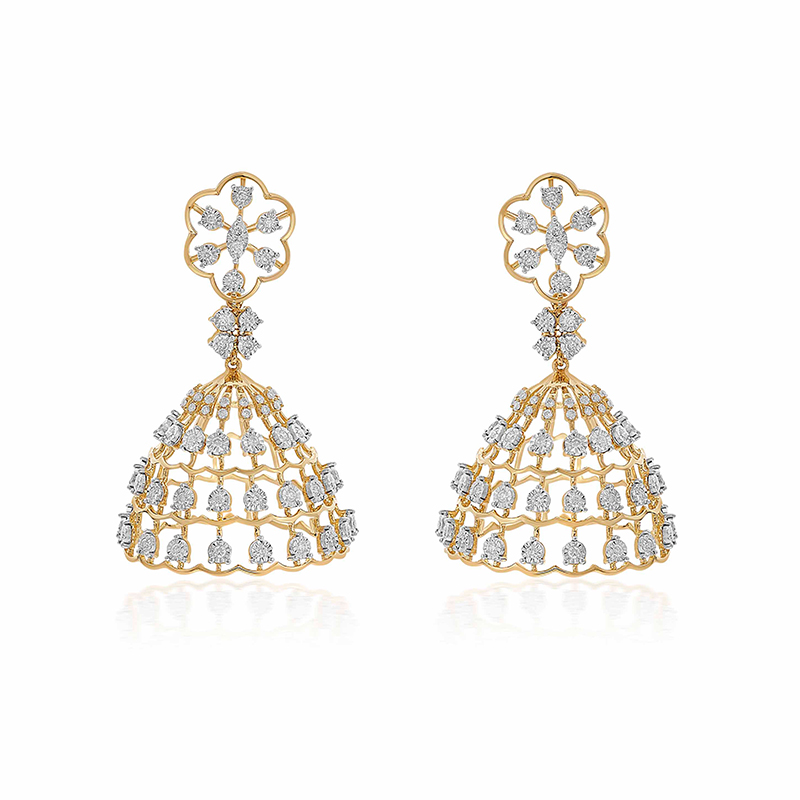 Graceful Date Night Diamond 'Jhumkas' Earrings