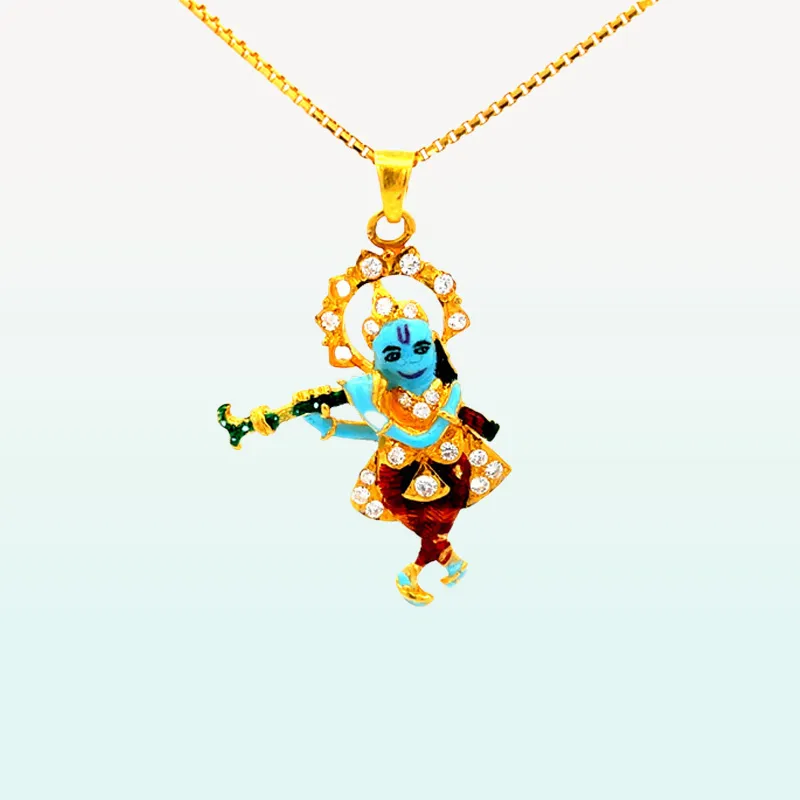 Lord Krishna pendant in 22K gold