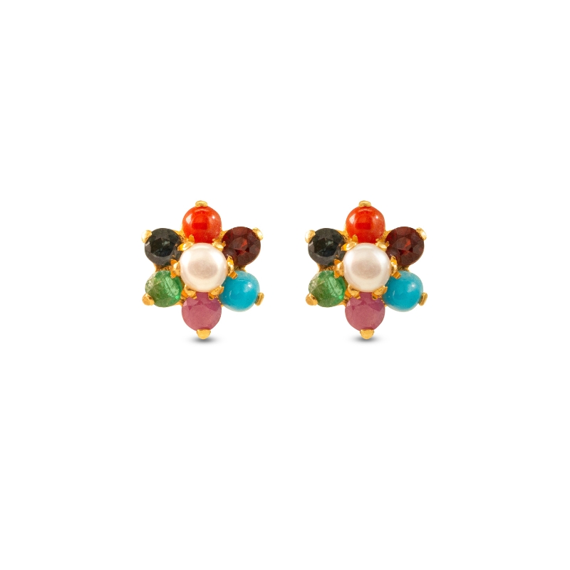 Ethnic Floral 22K Yellow Gold Earrings