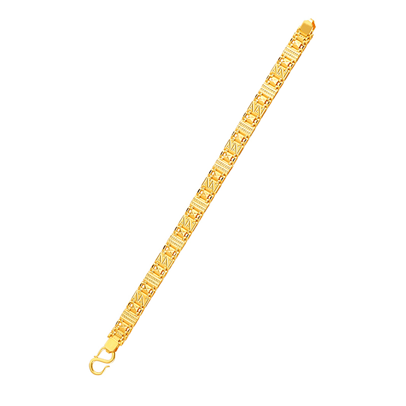 22K Yellow Gold Intricate Flexible Link Chain Bracelet