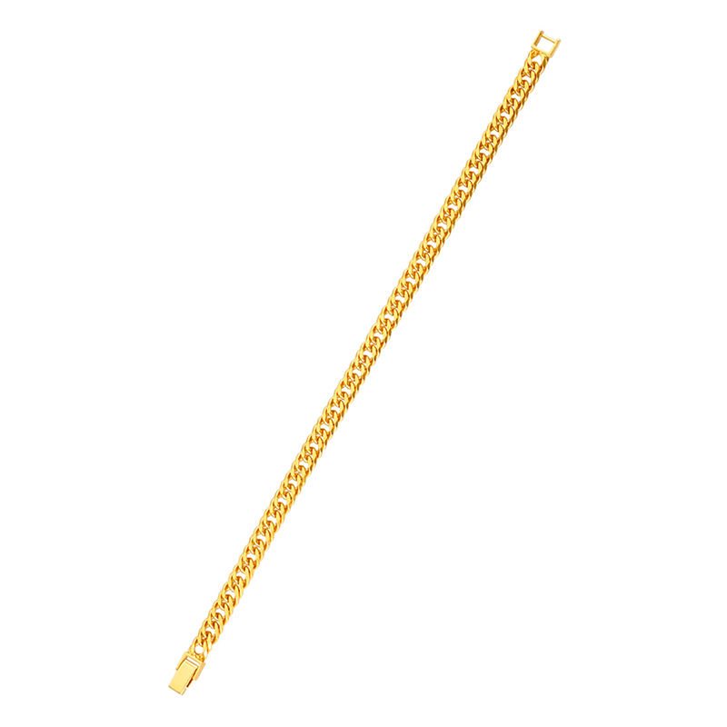 22K Yellow Gold Interlocking Link Chain Bracelet