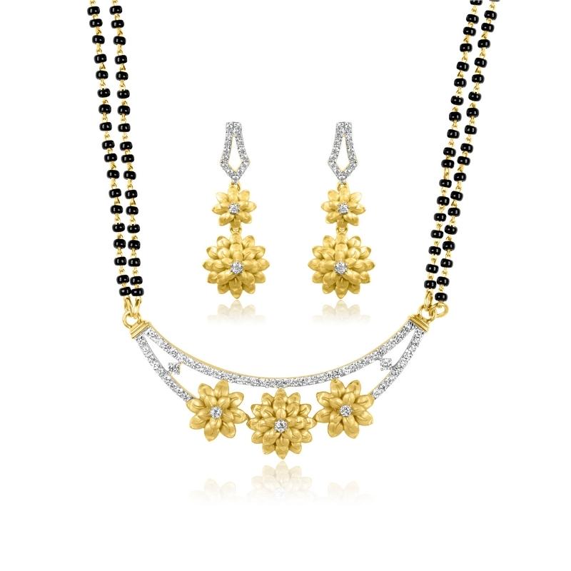 Floral Diamond Mangalsutra Set