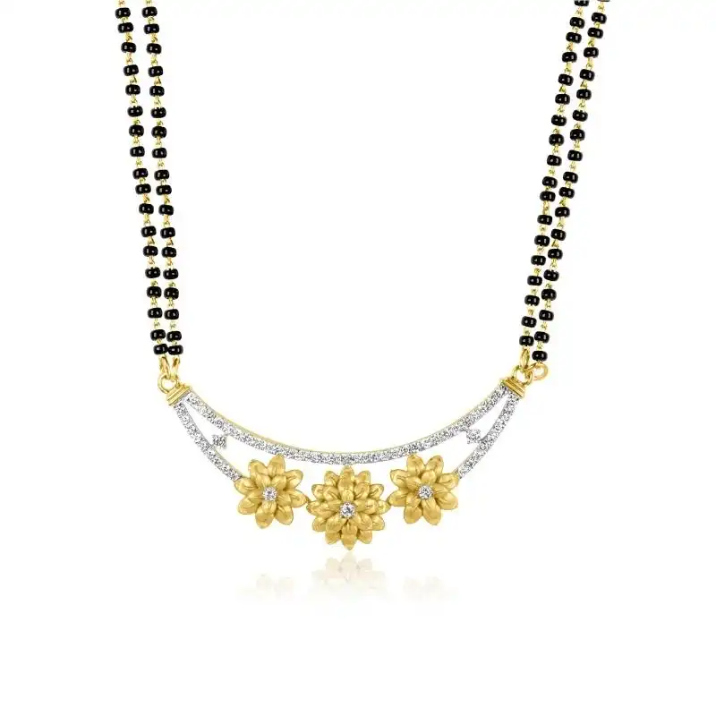 Floral Diamond Mangalsutra Set