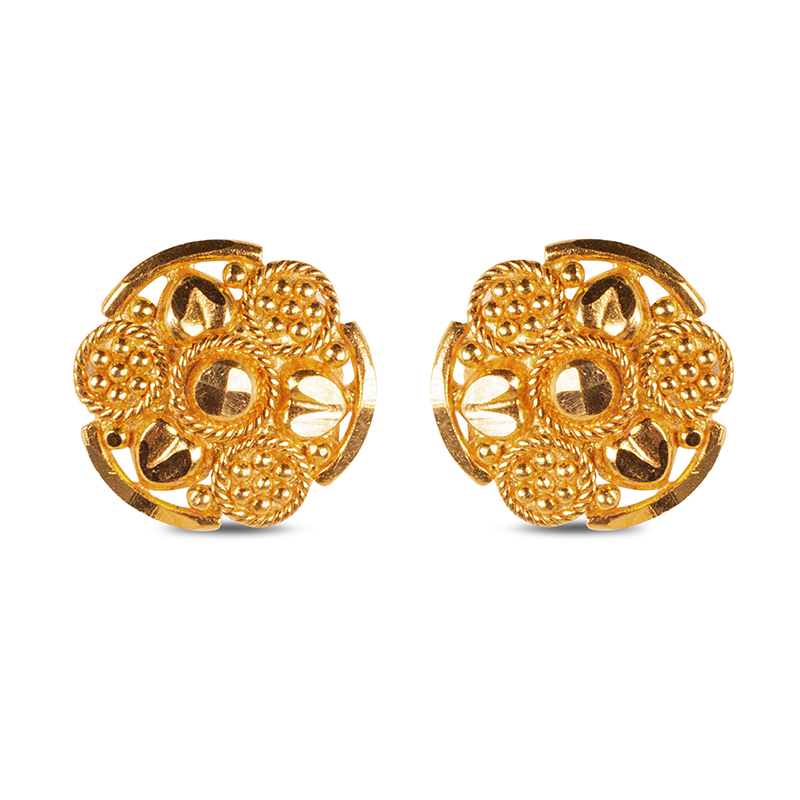 Gucci Running G Gold Stud Earrings Scalloped Design - YBD48167700100U