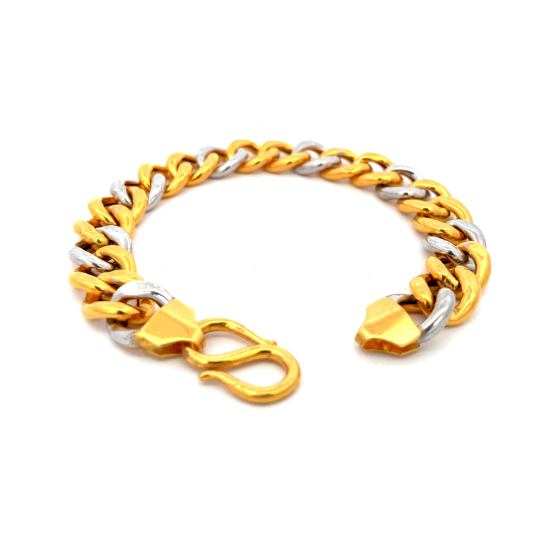 Daily wear Cuban Bracelet in 22K Gold for Men - 8 inch