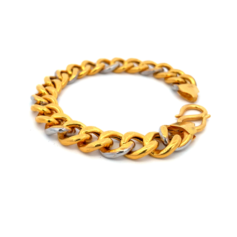 Daily wear Cuban Bracelet in 22K Gold for Men - 8 inch