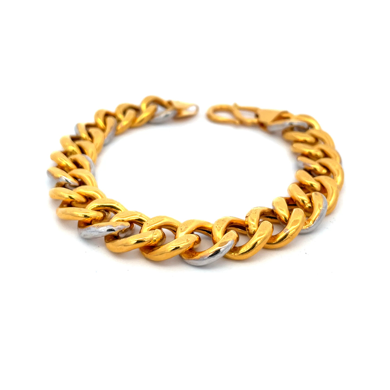 Daily wear Cuban Bracelet in 22K Gold for Men - 8 inch