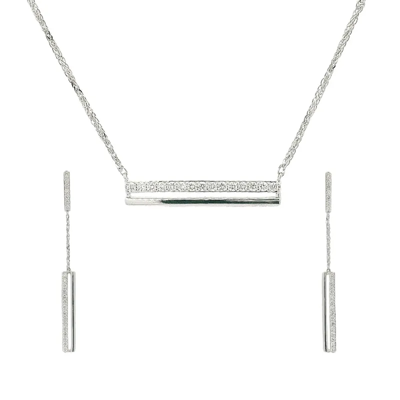 Elegant Bar Pendant Necklace Set