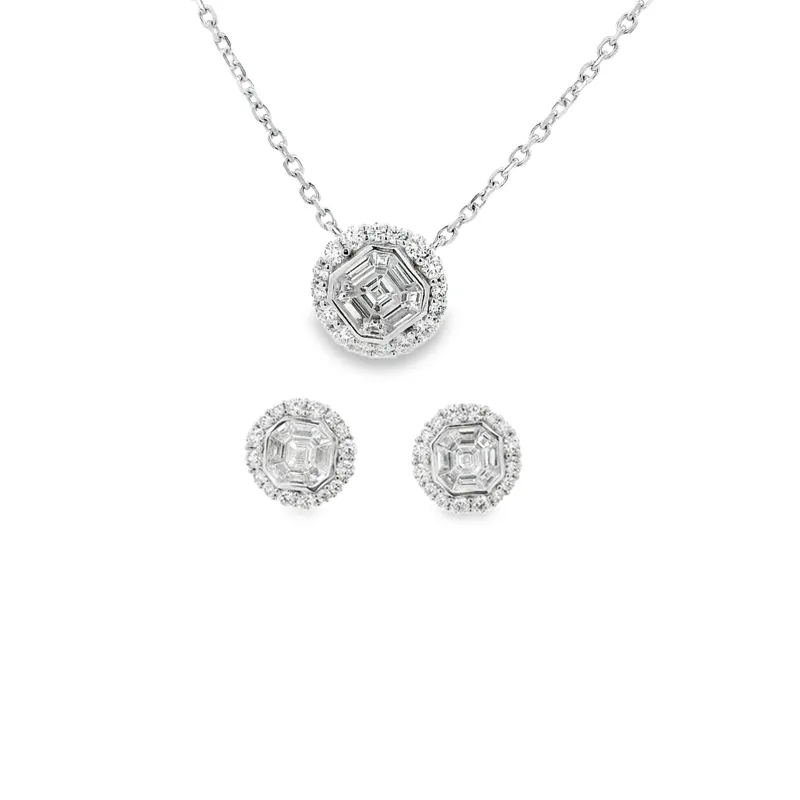 Elegant Diamond Pendant Set
