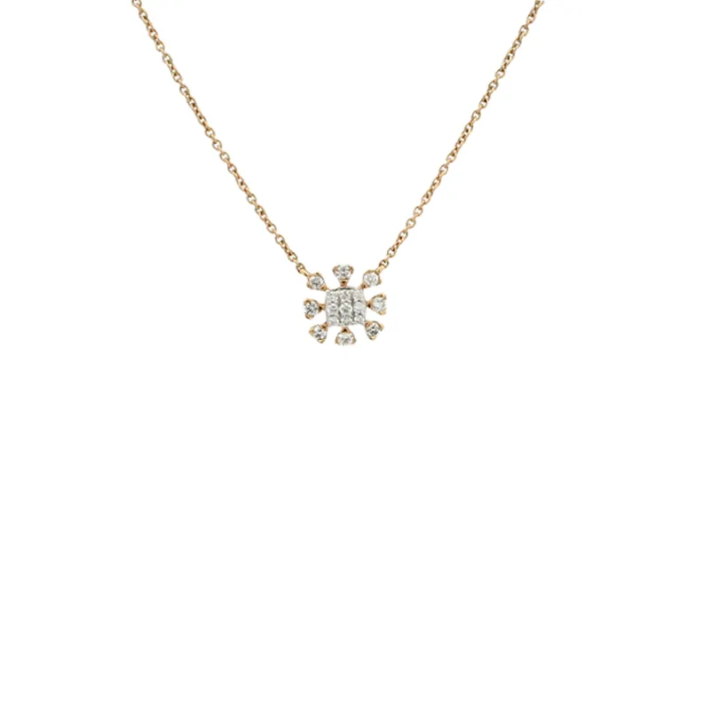 Floral Diamond Pendant Set