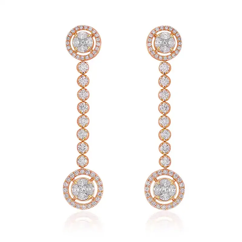 Showstopping, Classy Diamond Necklace & Earrings - 18K Rose Gold
