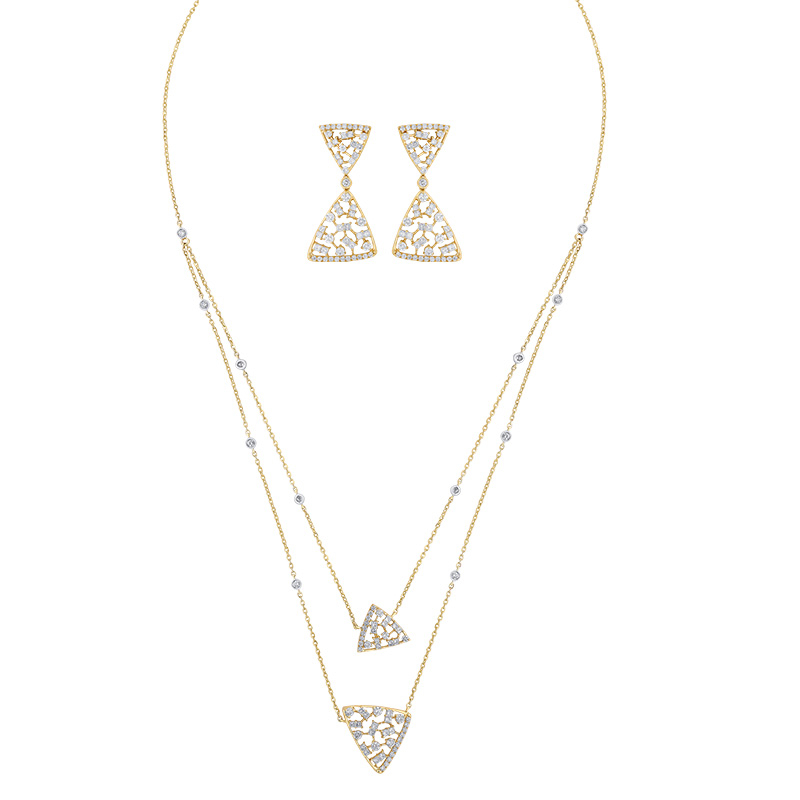 Exclusive Four Layer Silver Plated Diamond Necklace
