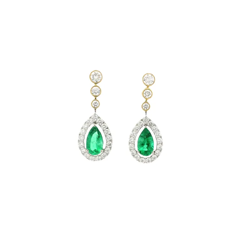 Emerald Diamond Pendant Set