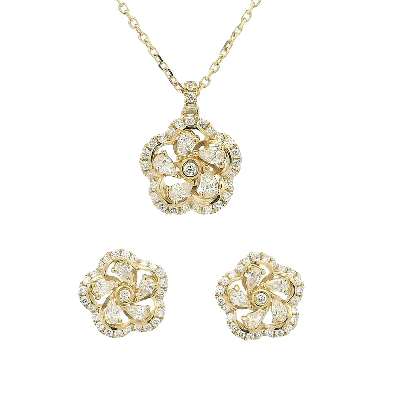 Elegant Floral Pendant Set