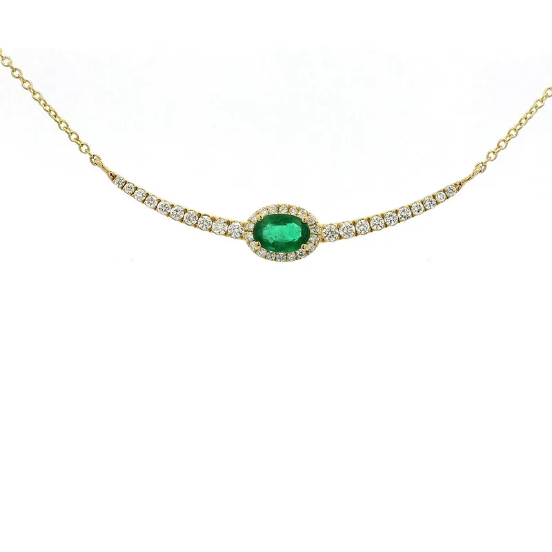 Emerald and Gold Diamond Necklace Set
