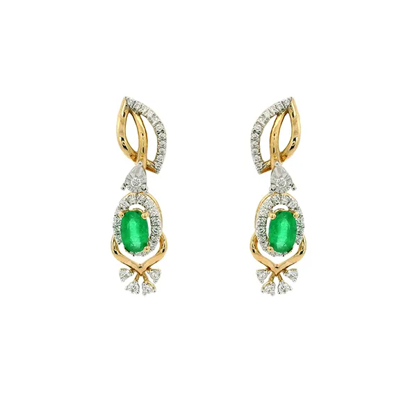 Elegant Emerald and Diamond Necklace and Earrings