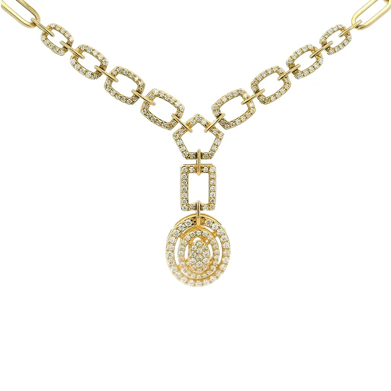 Elegant Gold and Diamond Necklace and Earrings