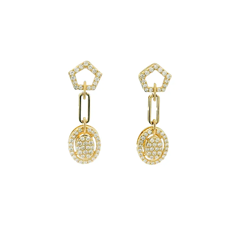 Elegant Gold and Diamond Necklace and Earrings