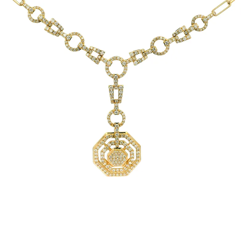 Elegant Gold Pendant Necklace and Earrings