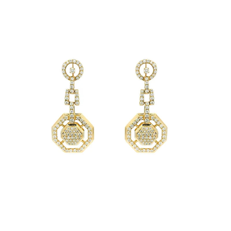Elegant Gold Pendant Necklace and Earrings