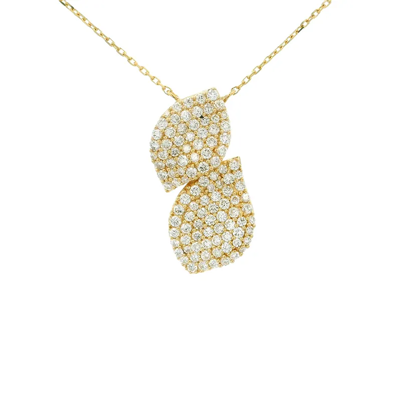 Floral Gold and Diamond Necklace and Earrings