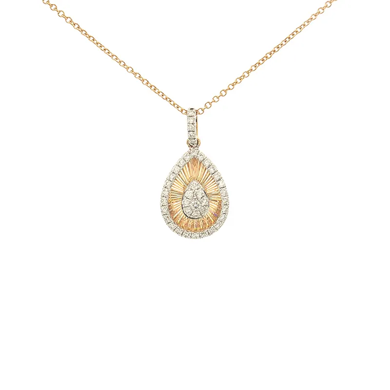 Elegant Pear Drop Diamond Pendant Set in 18K Yellow Gold for Sophisticated Style