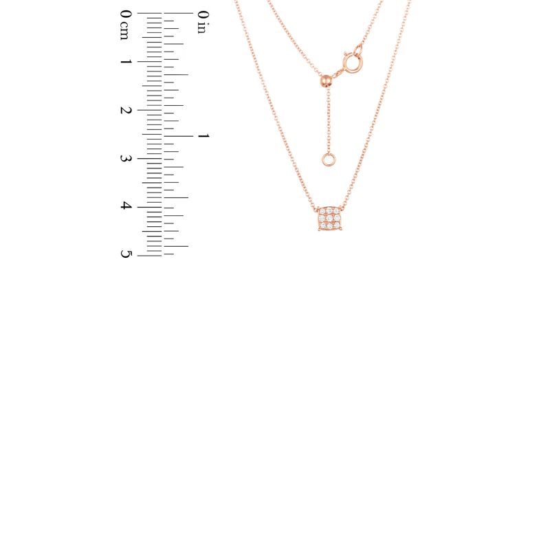 18K Rose Gold Diamond Necklace with 9 Diamond