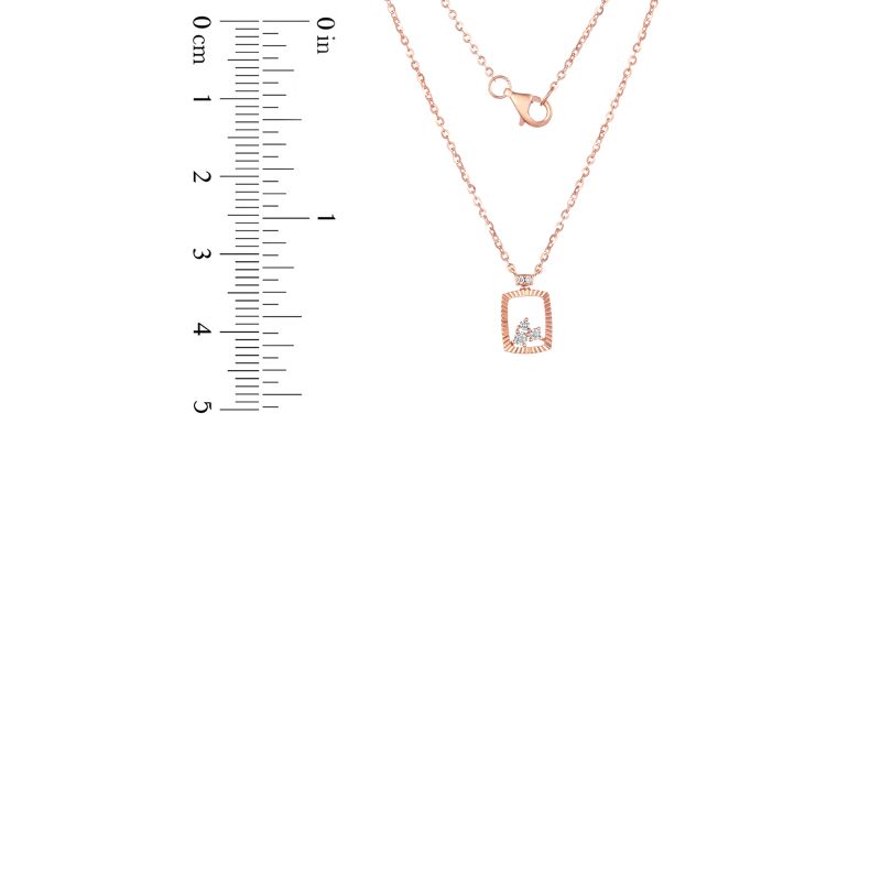 18K Rose Gold Diamond Necklace with 5 Diamonds