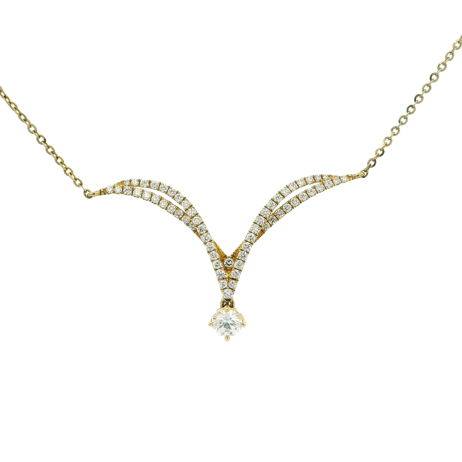 18K Yellow Gold Diamond Necklace