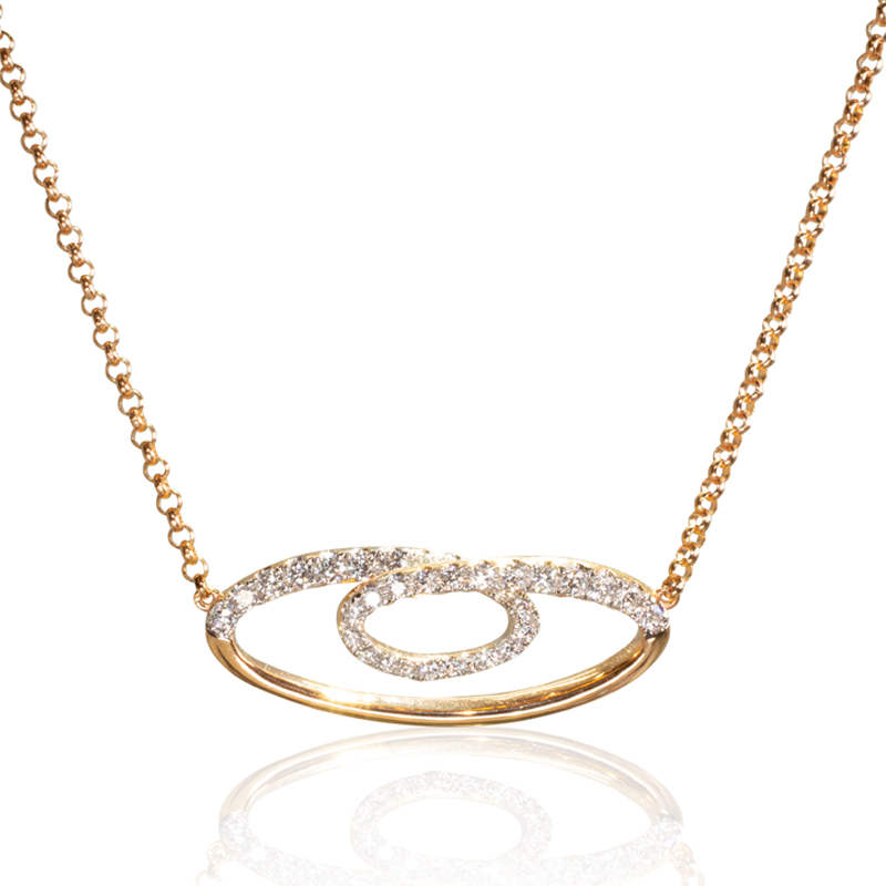 Looped in Rose Gold Diamond Necklace