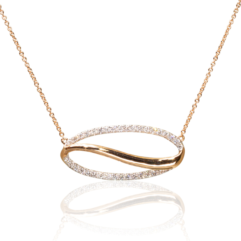 Contemprorary Diamond Necklace in Rose Gold