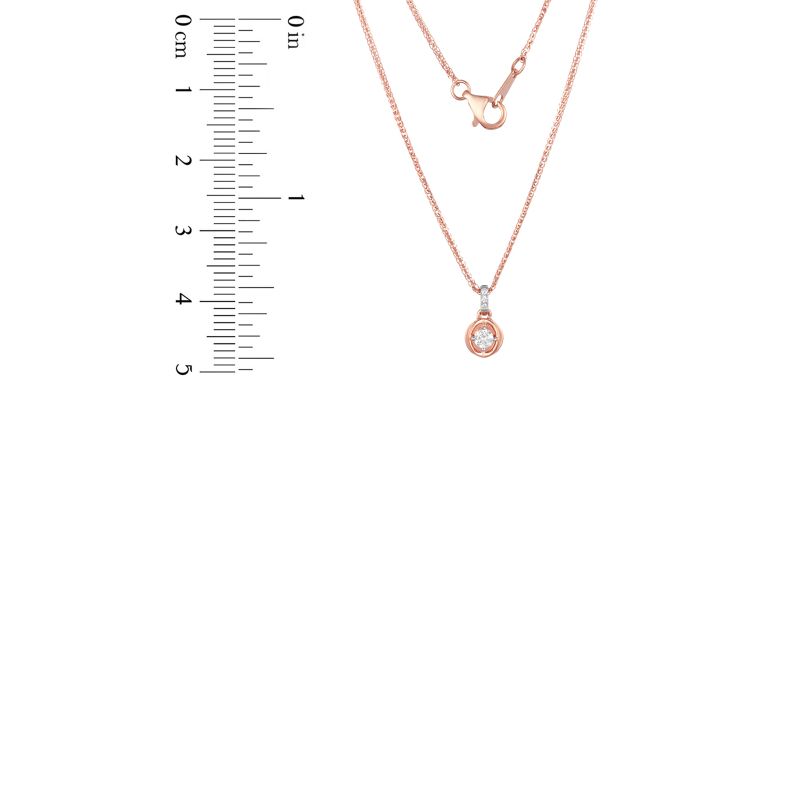 18K Rose Gold Diamond Necklace with 4 Diamonds