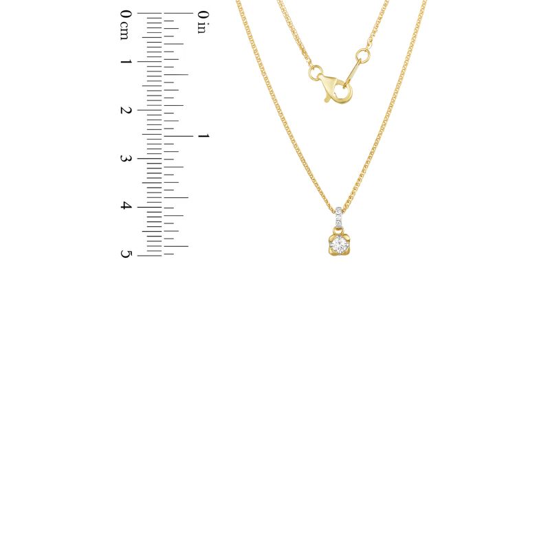 18K Yellow Gold Diamond Necklace with 4 Diamonds