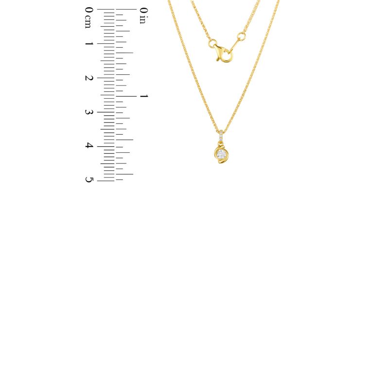 18K Yellow Gold Diamond Necklace with 4 Diamonds