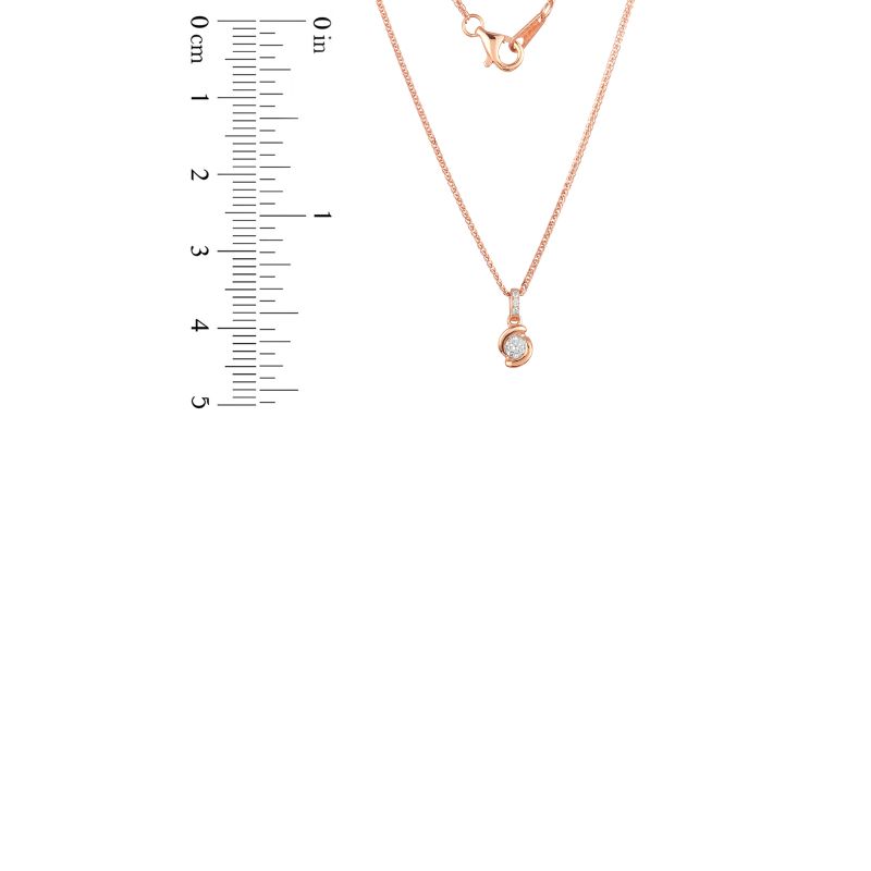 18K Rose Gold Diamond Necklace with 4 Diamonds