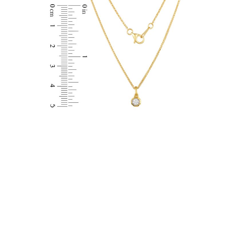 18K Yellow Gold Diamond Necklace with 4 Diamonds